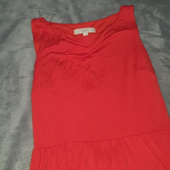 LOFT ORANGE SUNDRESS OPEN TEARDROP BACK NEW - Picture 4 of 7